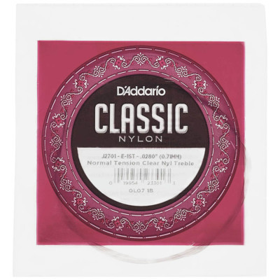 D'Addario J2701 Classic Nylon Normal Tension - 1st (E) - струна для класичної гітари 1 (E)